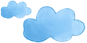 Blue cloud decoration